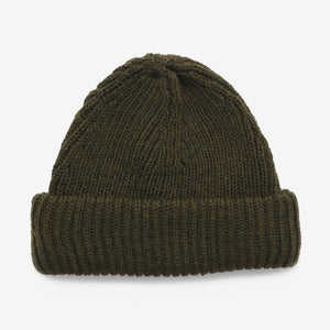 Merino Ribbed Beanie - Army