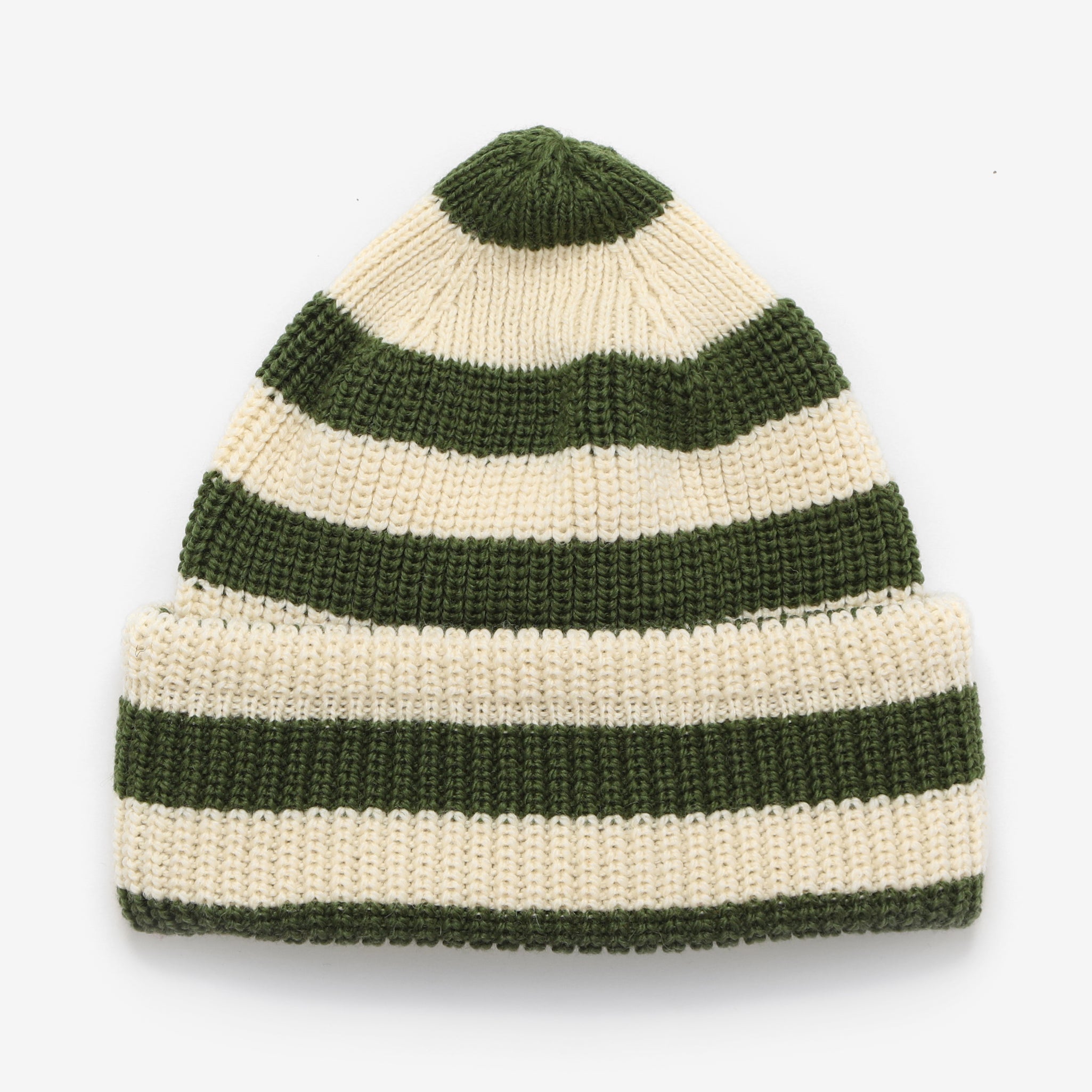 Merino Service Watchcap - Ecru/Green