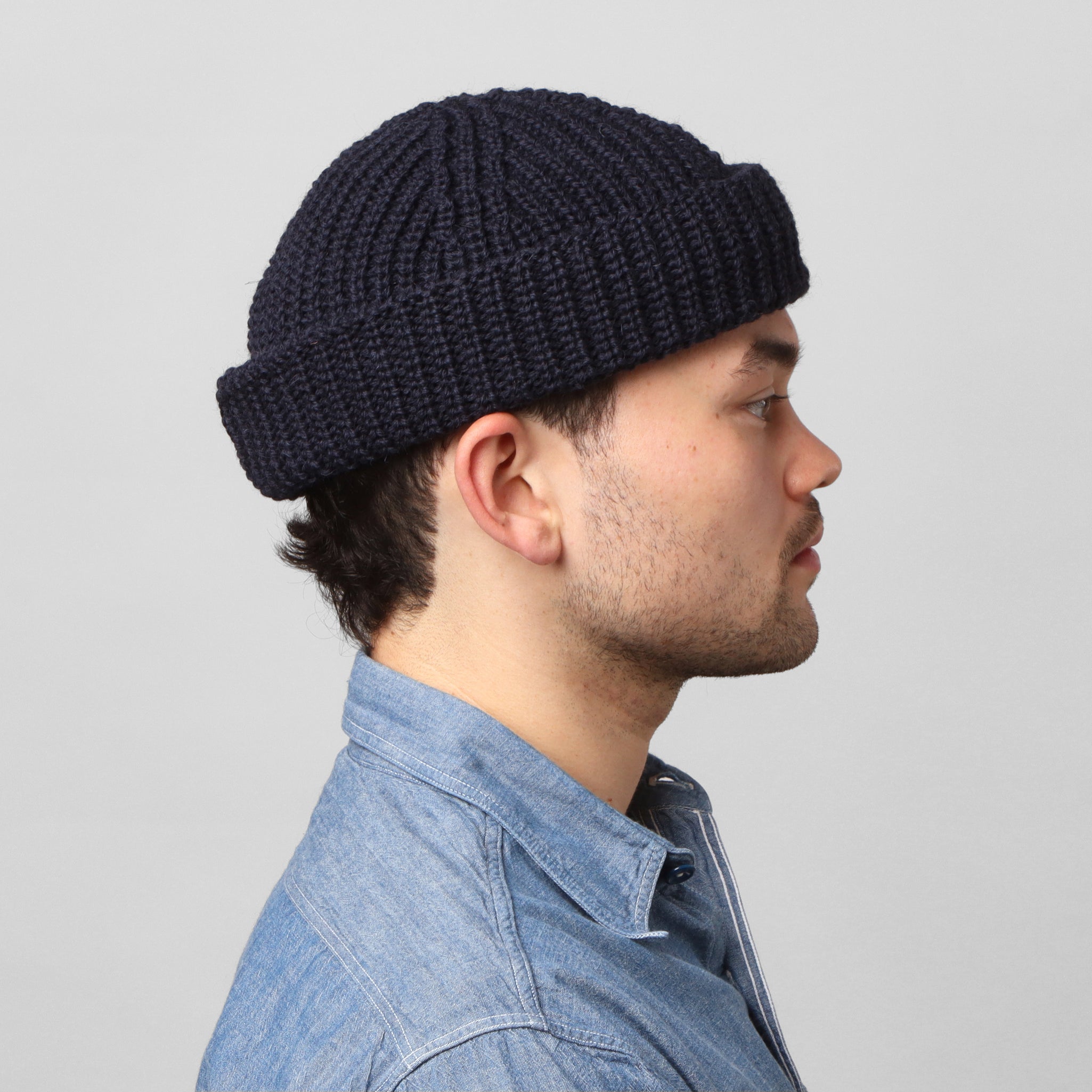 Wool Skull Cap - Navy