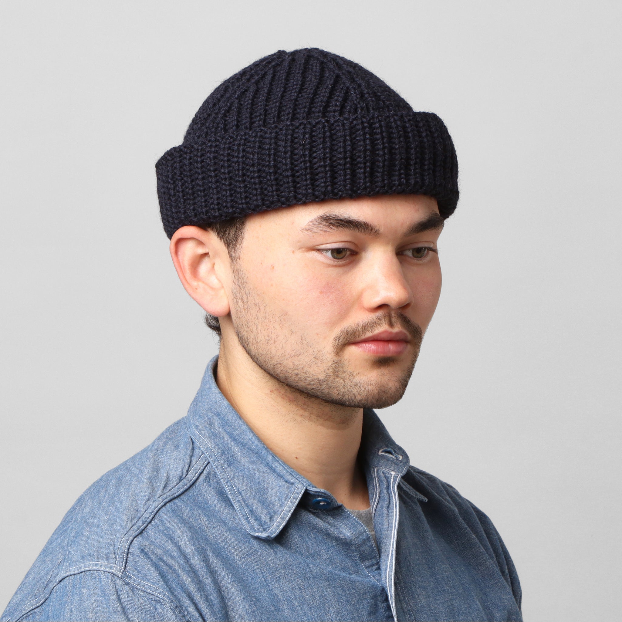 Wool Skull Cap - Navy