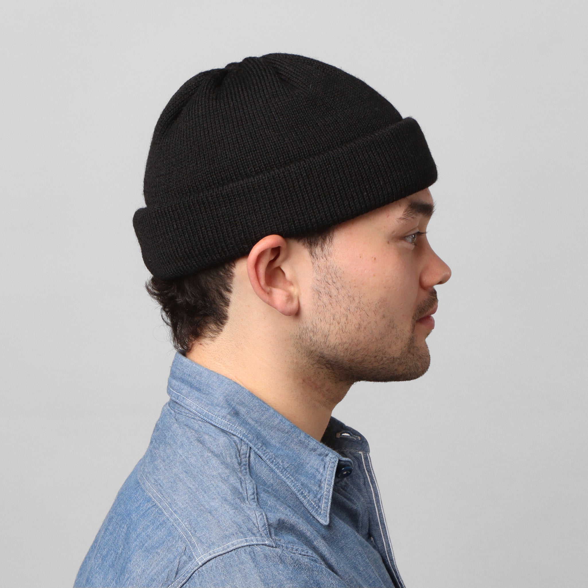 Wool 7G Tubular Hat - Black