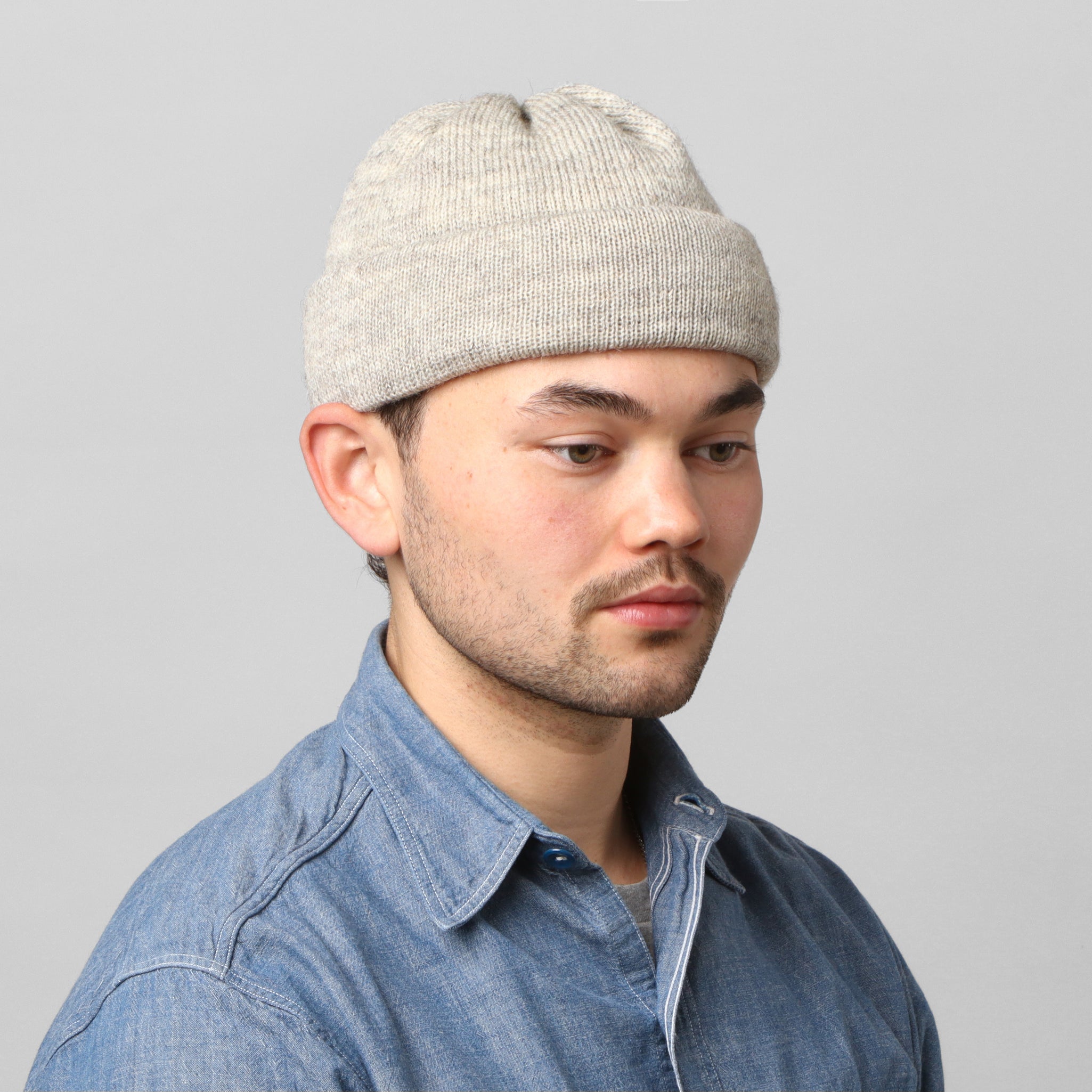 Wool 7G Tubular Hat - Grey