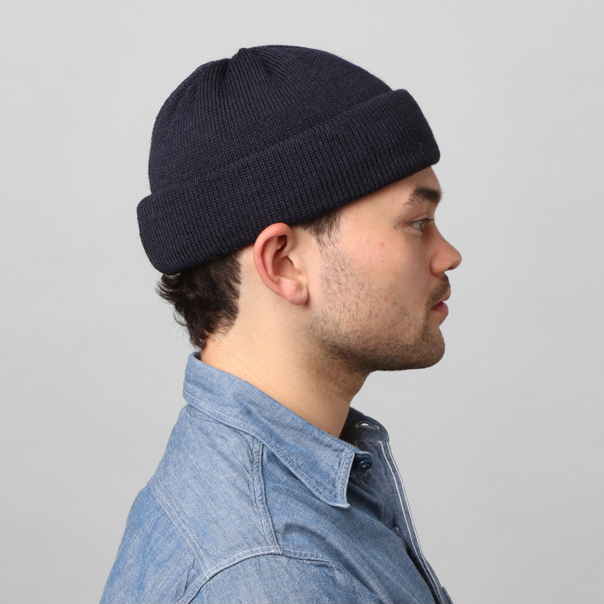 Wool 7G Tubular Hat - Navy