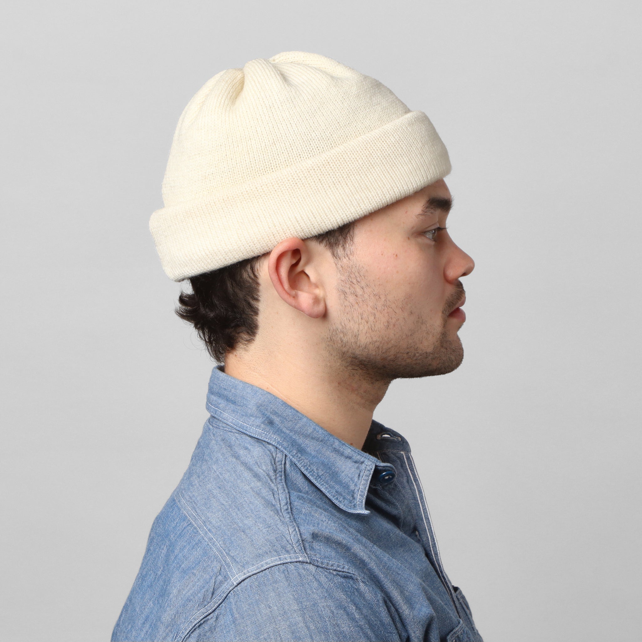 Wool 7G Tubular Hat - Ecru