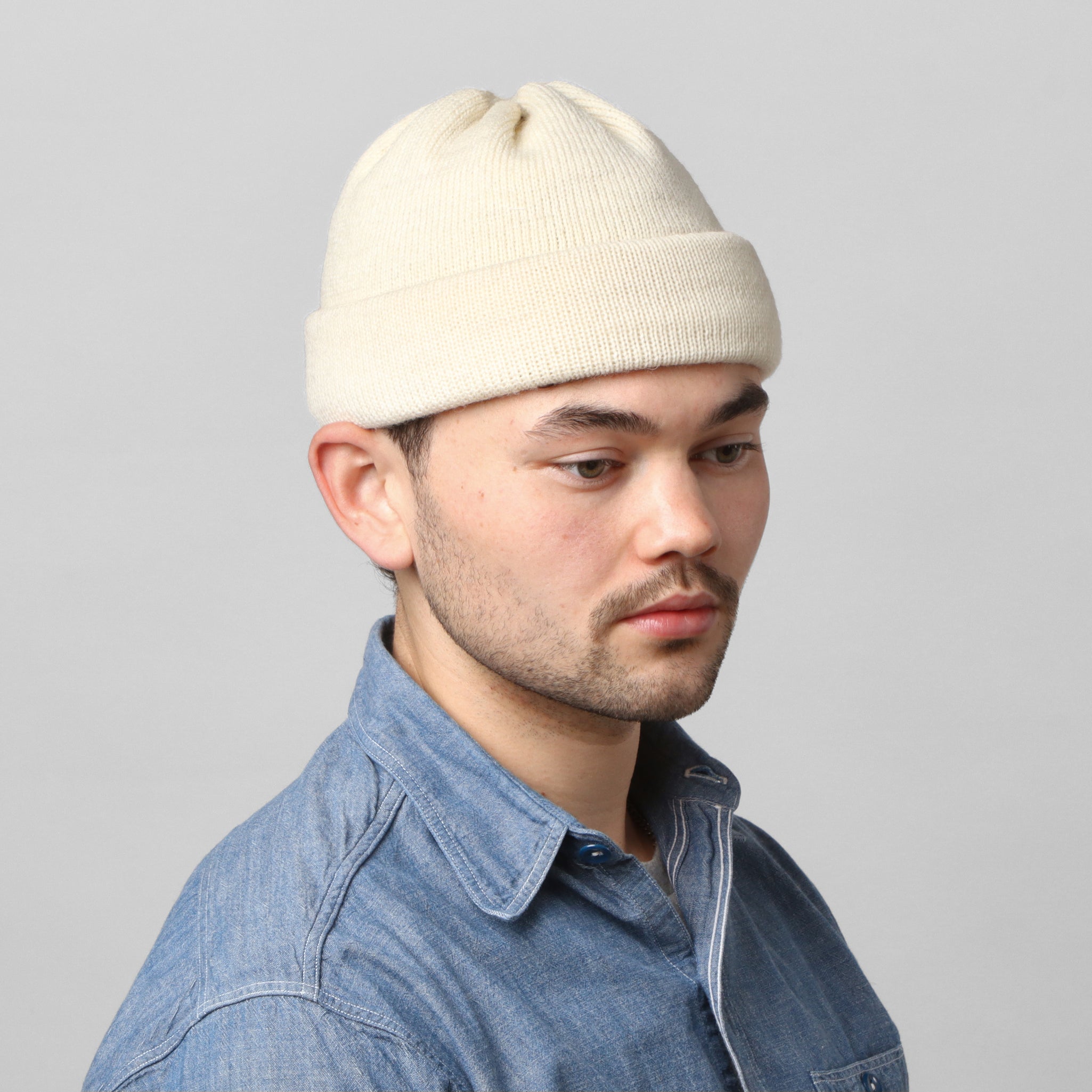 Wool 7G Tubular Hat - Ecru