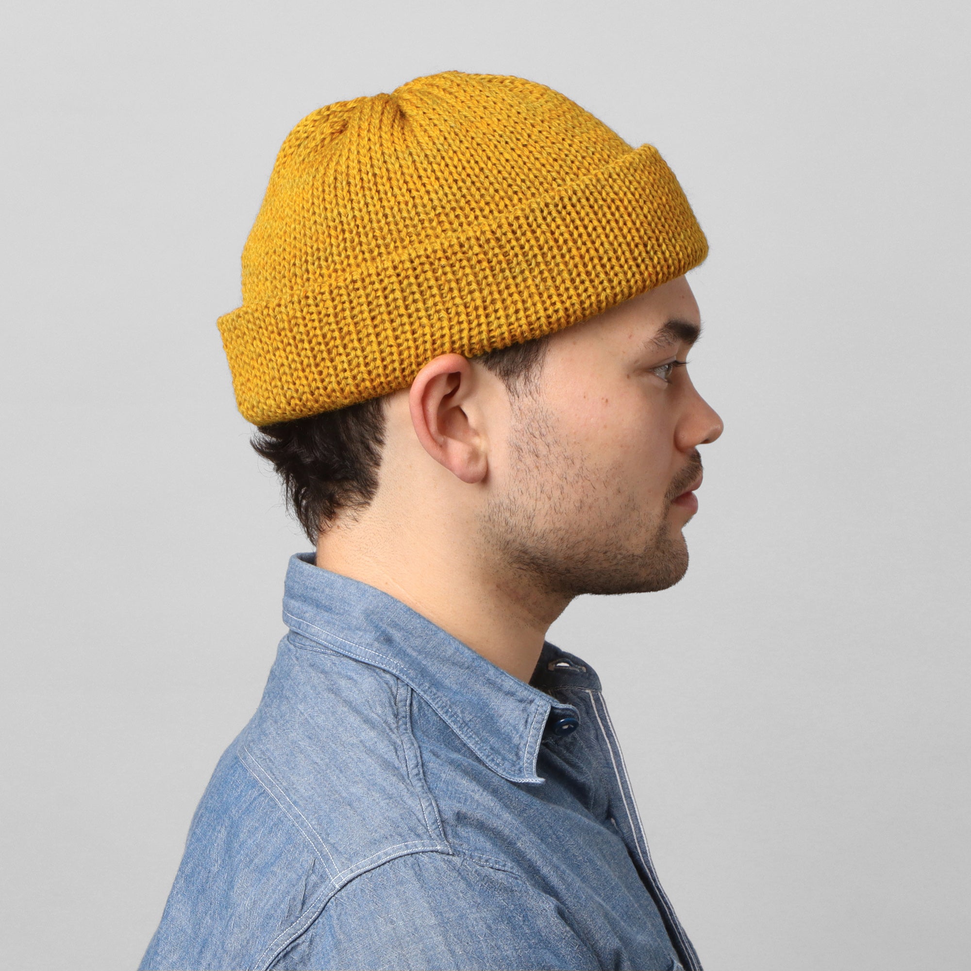 Wool Tubular Short Watchcap - Indigo