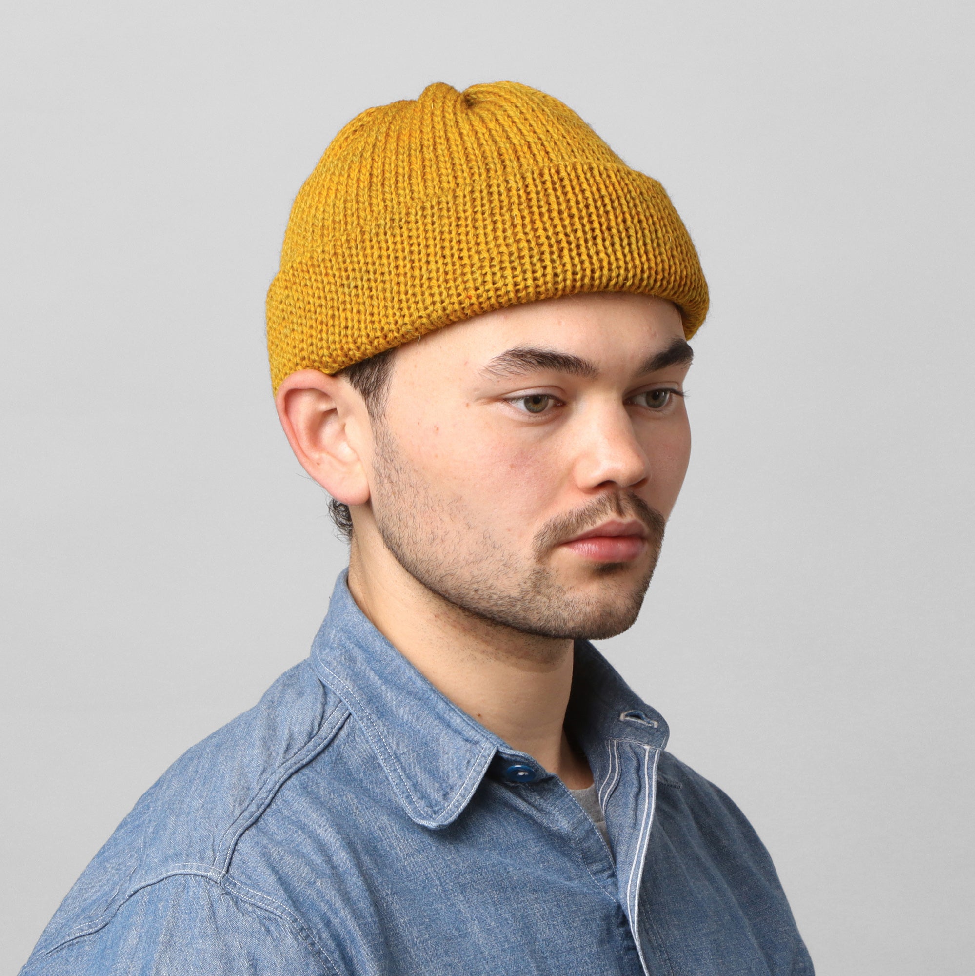 Wool Tubular Short Watchcap - Indigo