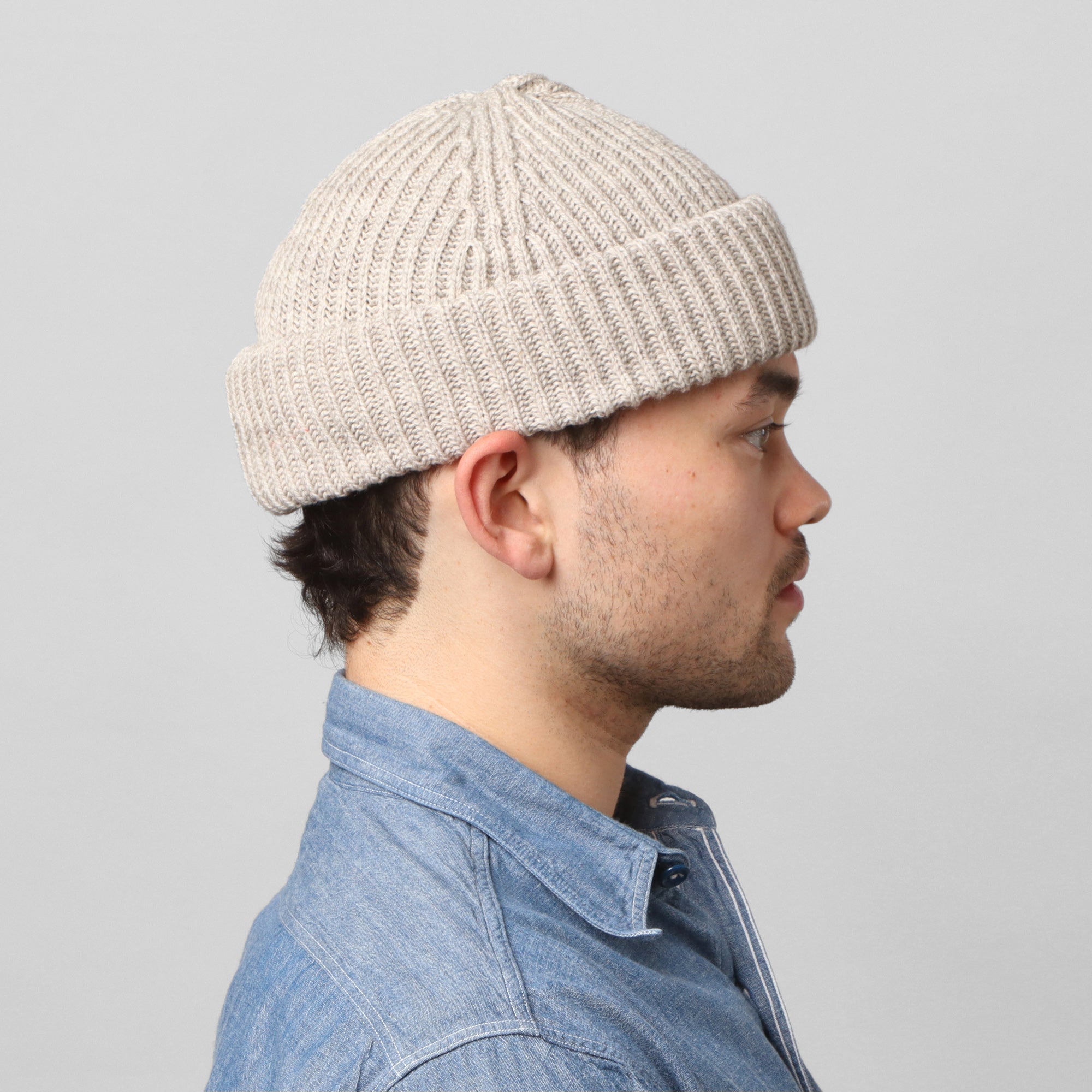 Merino Ribbed Beanie - Natural