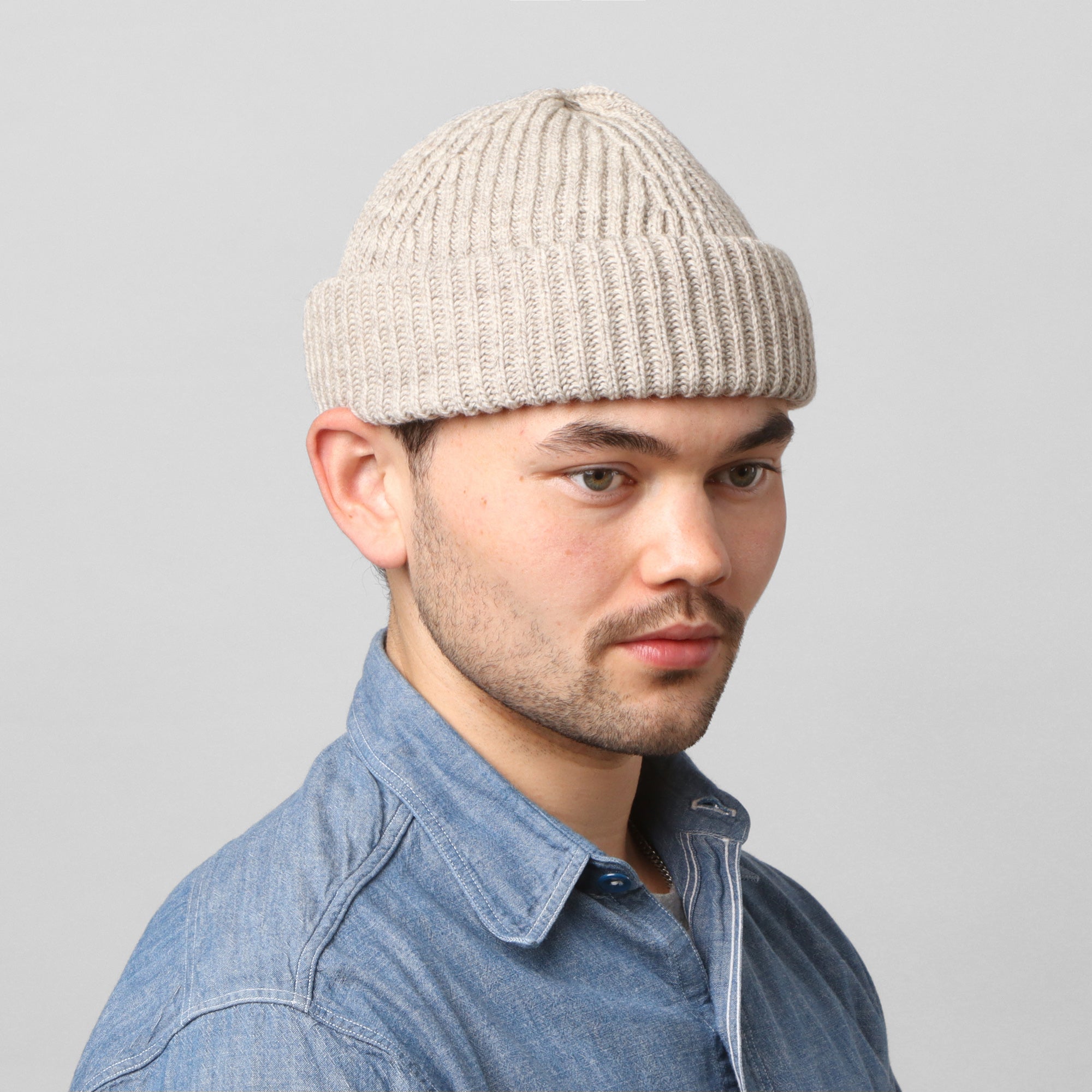 Merino Ribbed Beanie - Natural