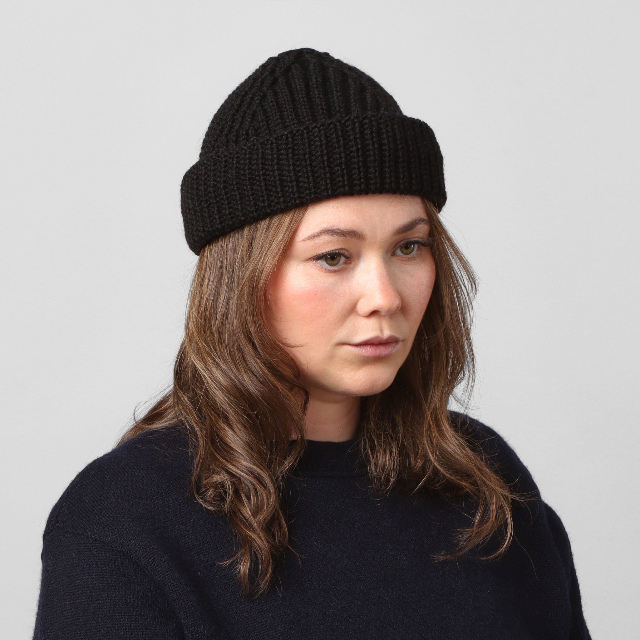 Wool Skull Cap - Black