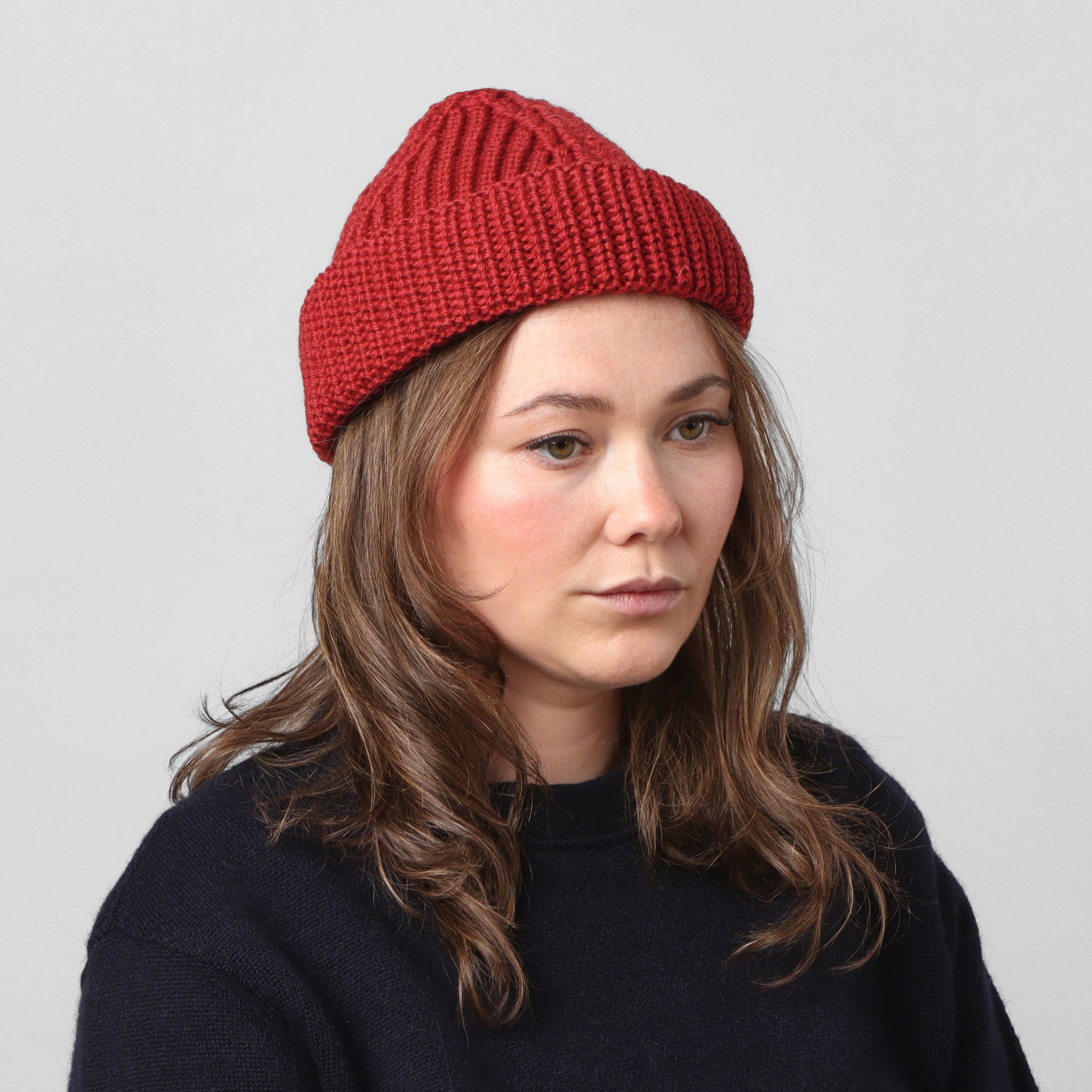 Wool Skull Cap - Red