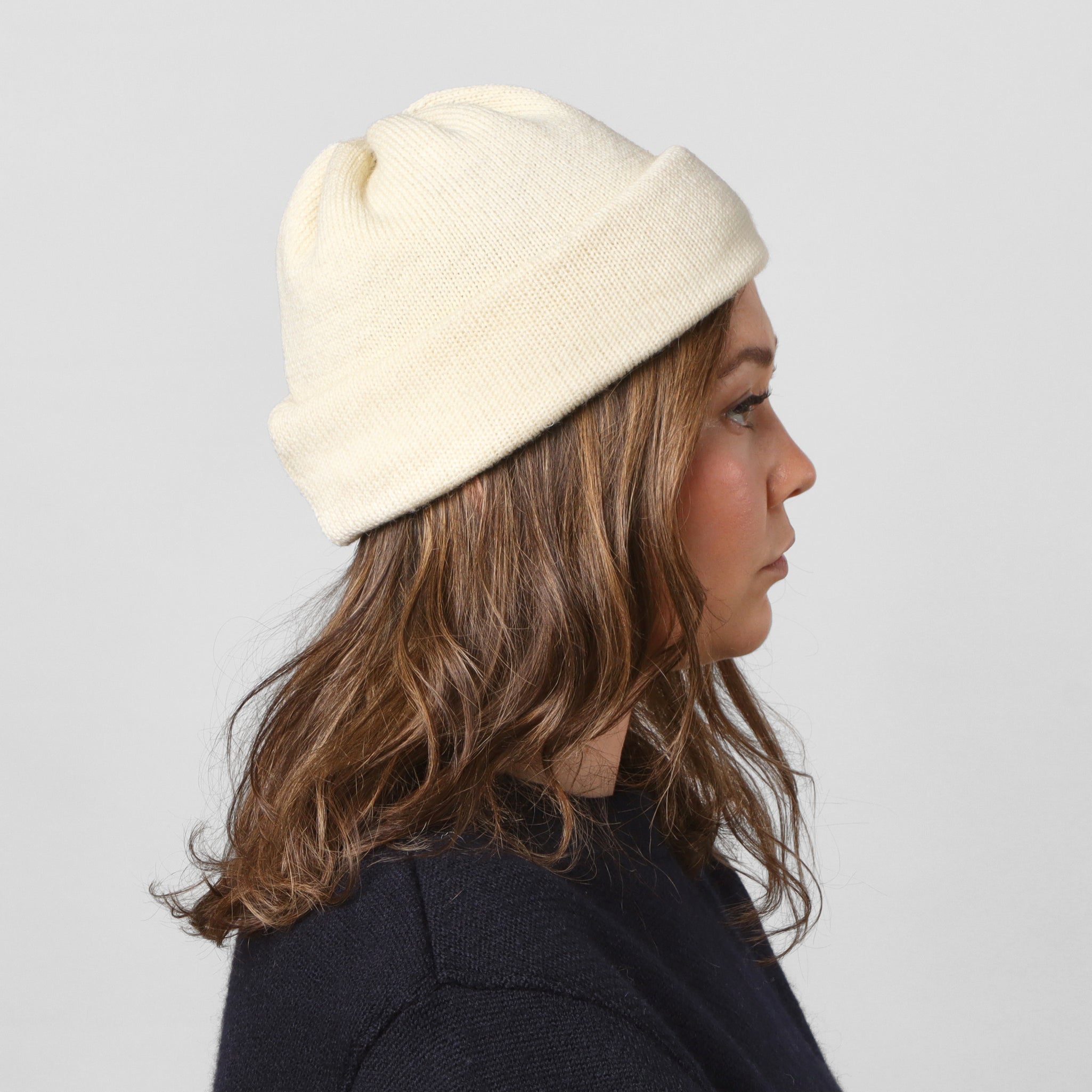 Wool 7G Tubular Hat - Ecru