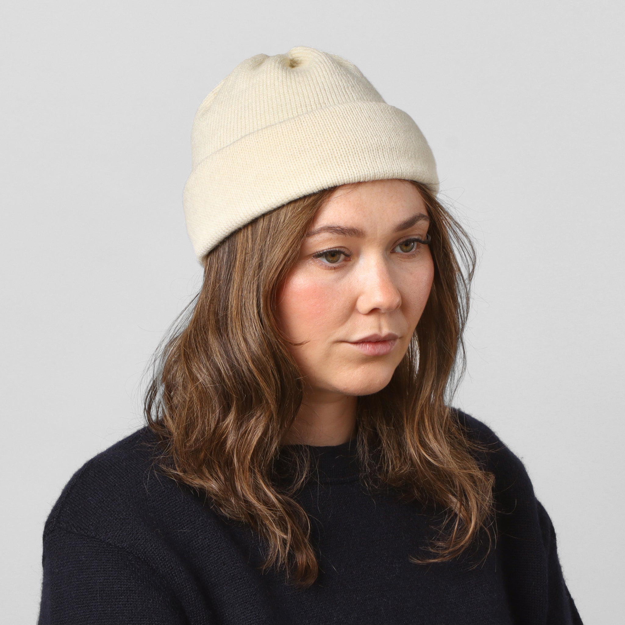 Wool 7G Tubular Hat - Ecru