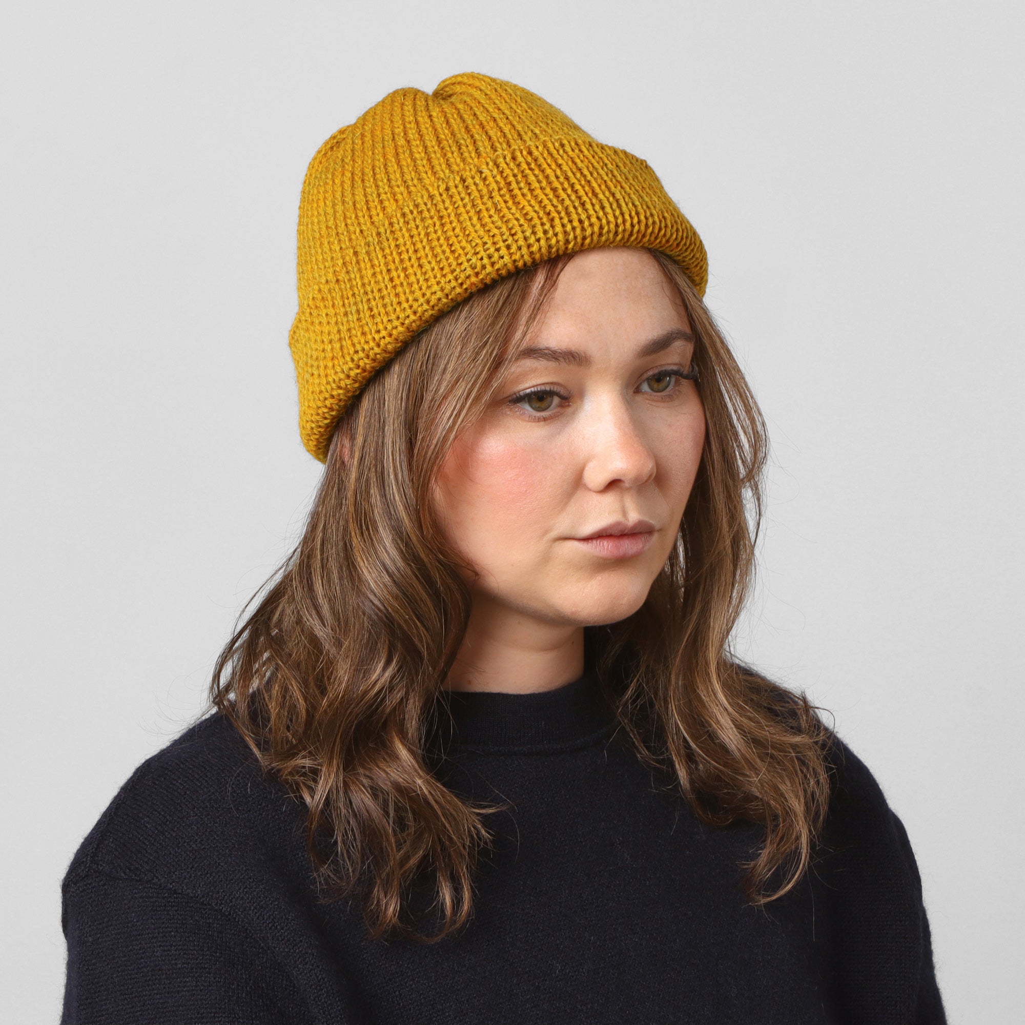 Wool Tubular Short Watchcap - Indigo