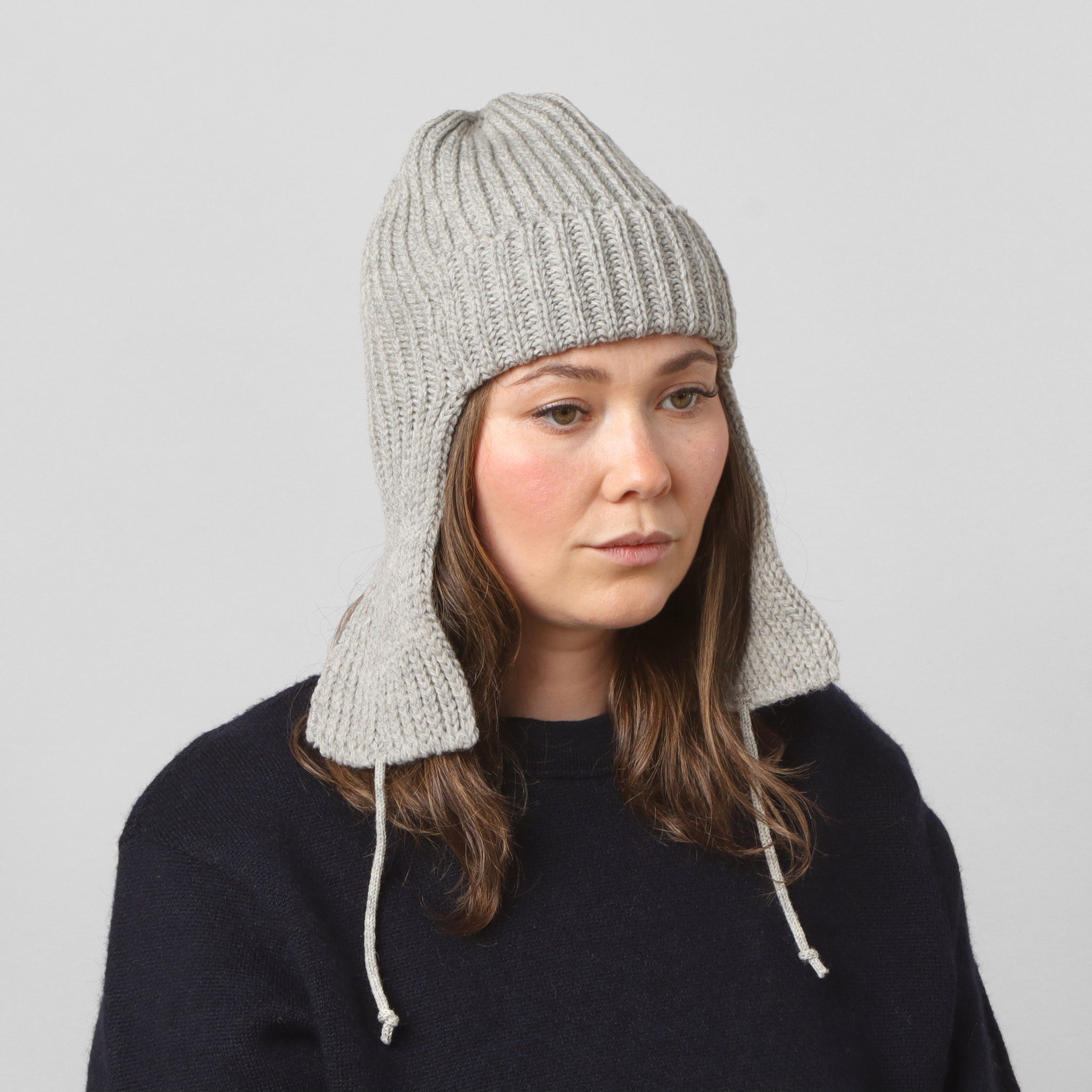 Merino Flight Cap - Grey