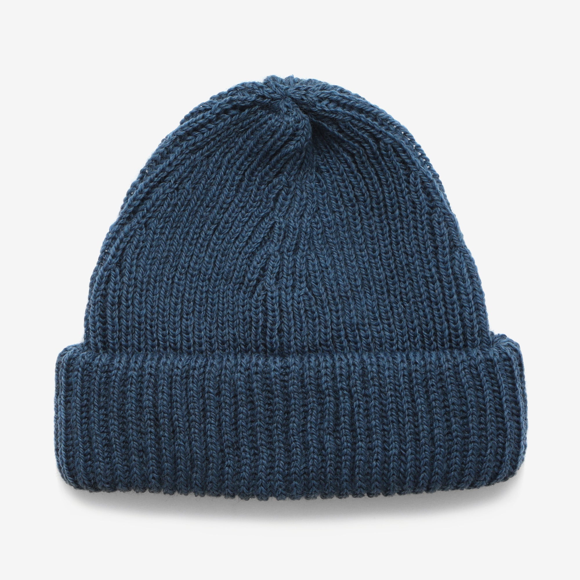 Merino Ribbed Beanie - Indigo