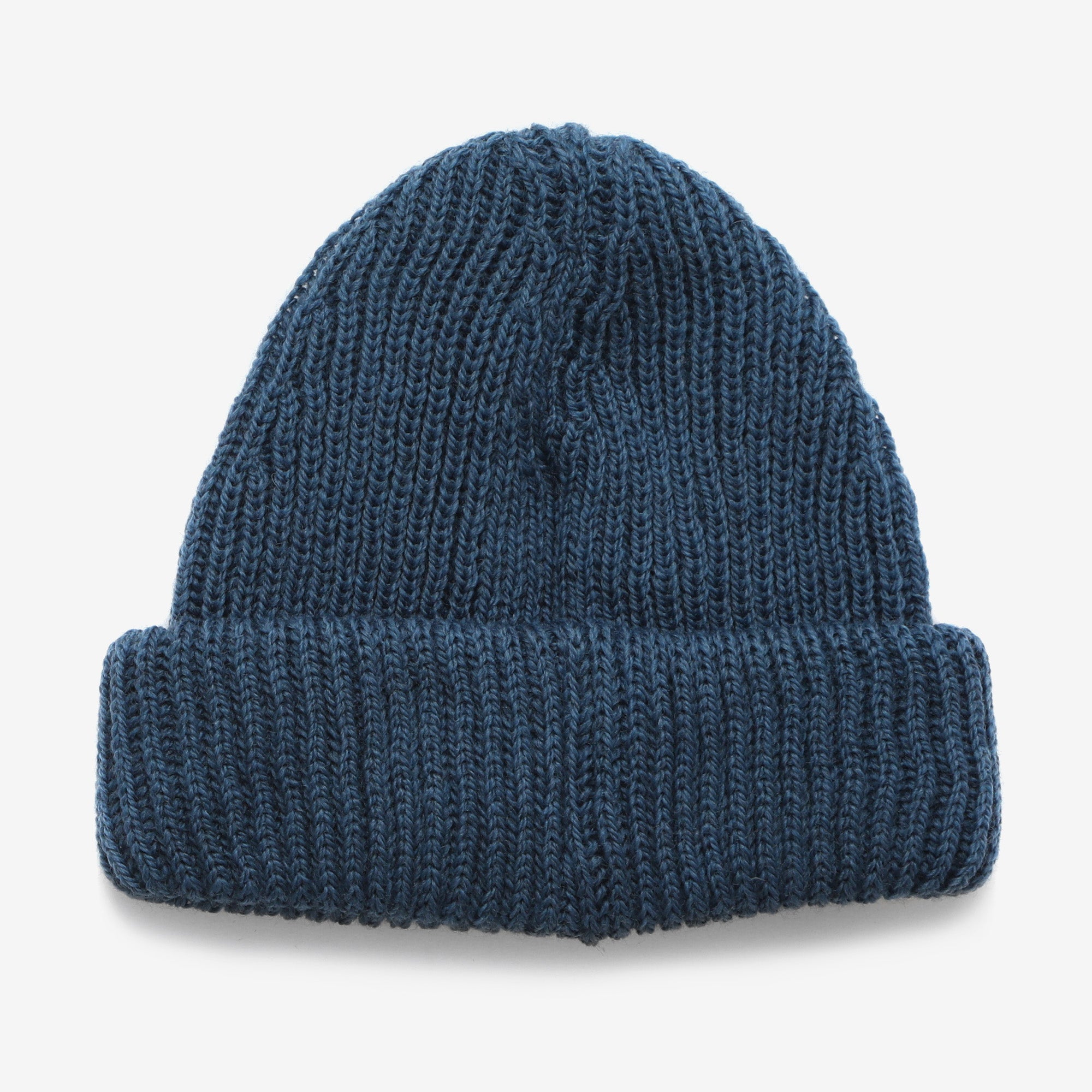 Merino Ribbed Beanie - Indigo