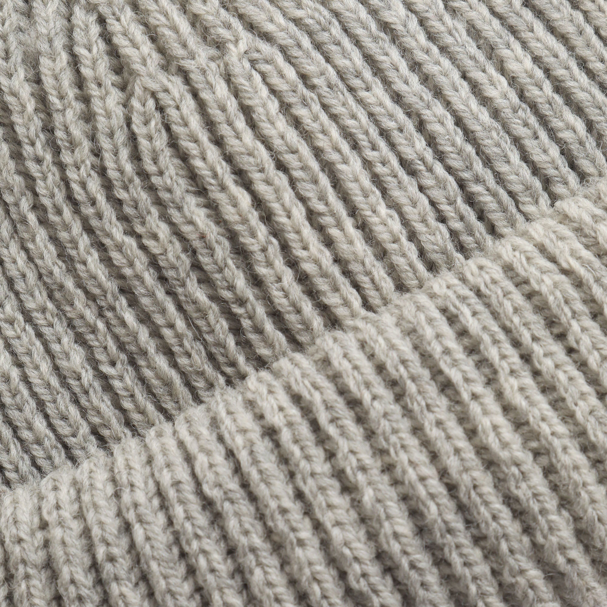 Merino Ribbed Beanie - Light Grey