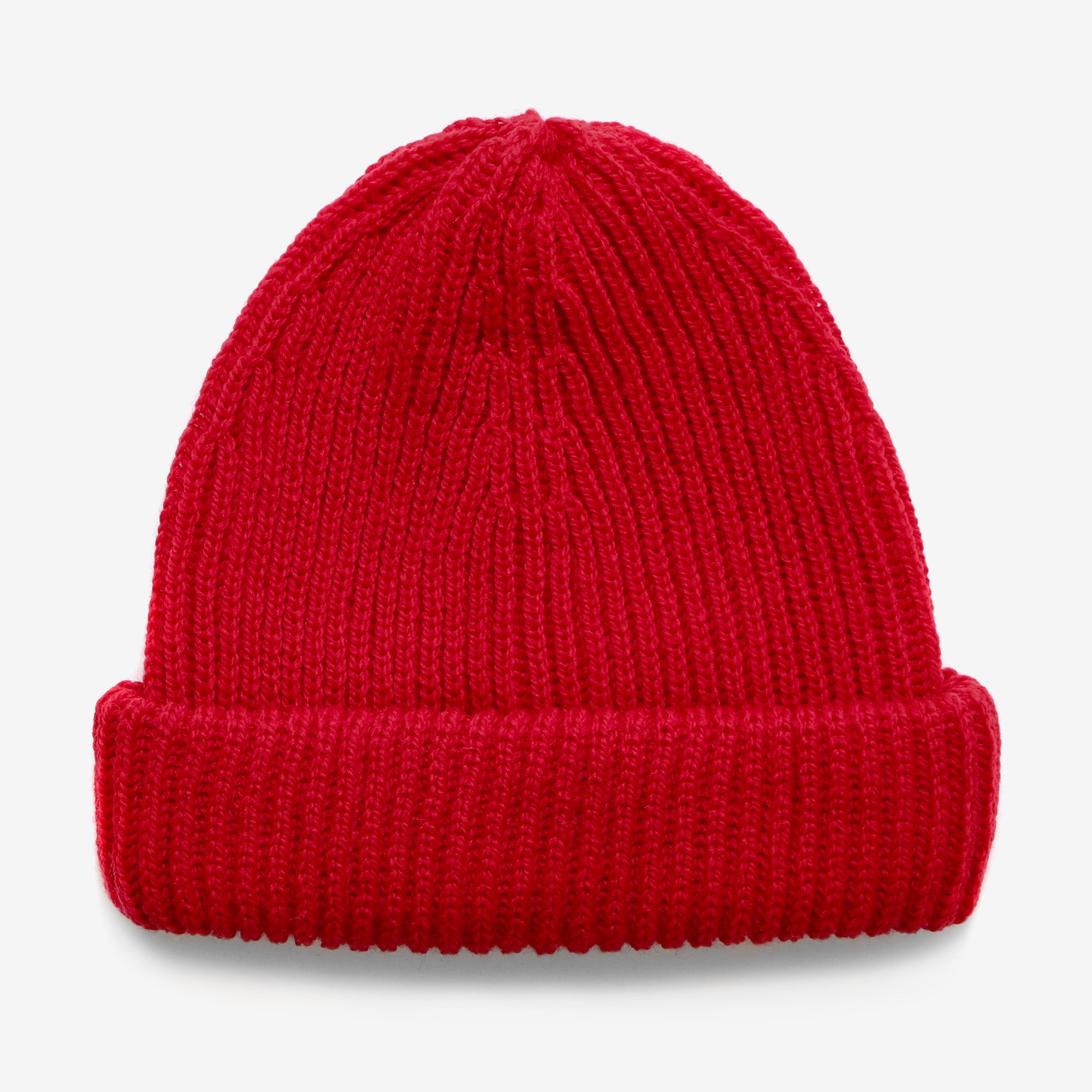 Merino Ribbed Beanie - Cherry