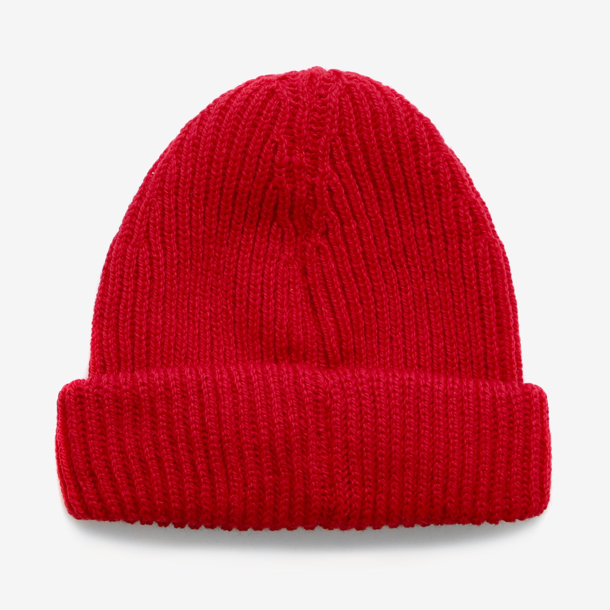 Merino Ribbed Beanie - Cherry