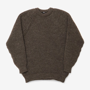 Wool Fisherman Sweater (Revised) - Brown