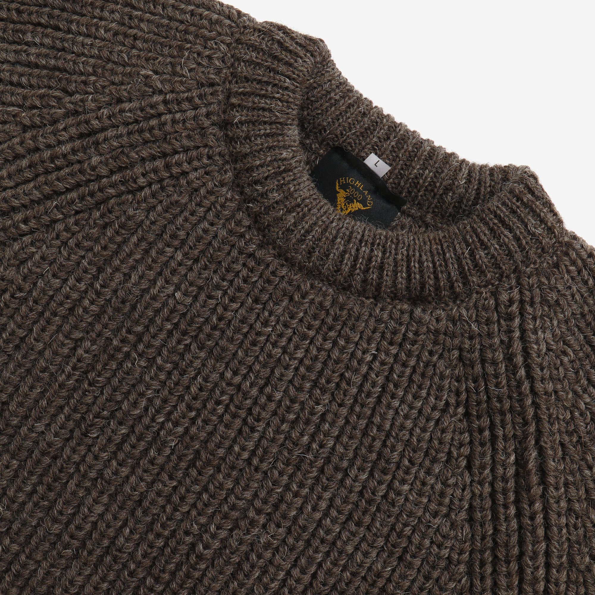 Wool Fisherman Sweater (Revised) - Brown