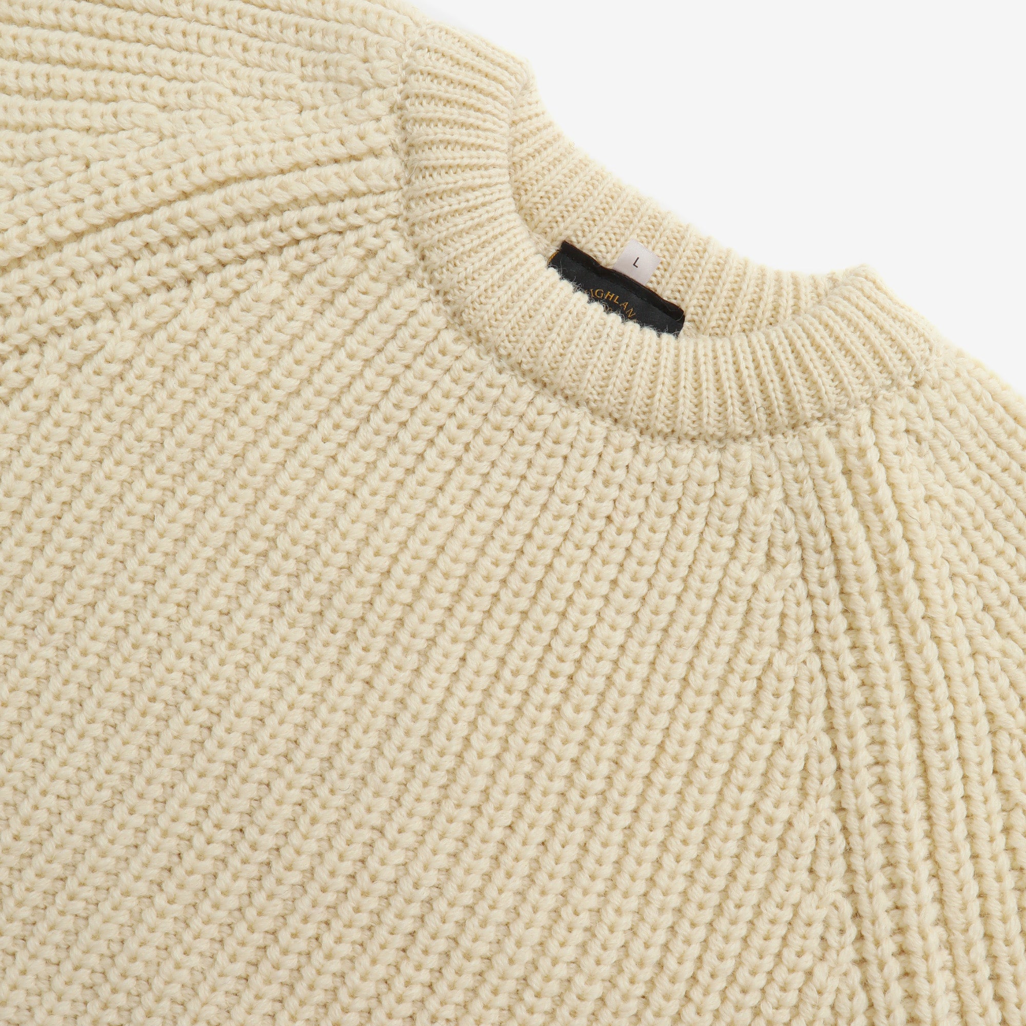 Wool Fisherman Sweater (Revised) - Ecru