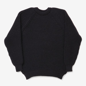 Wool Fisherman Sweater (Revised) - Navy