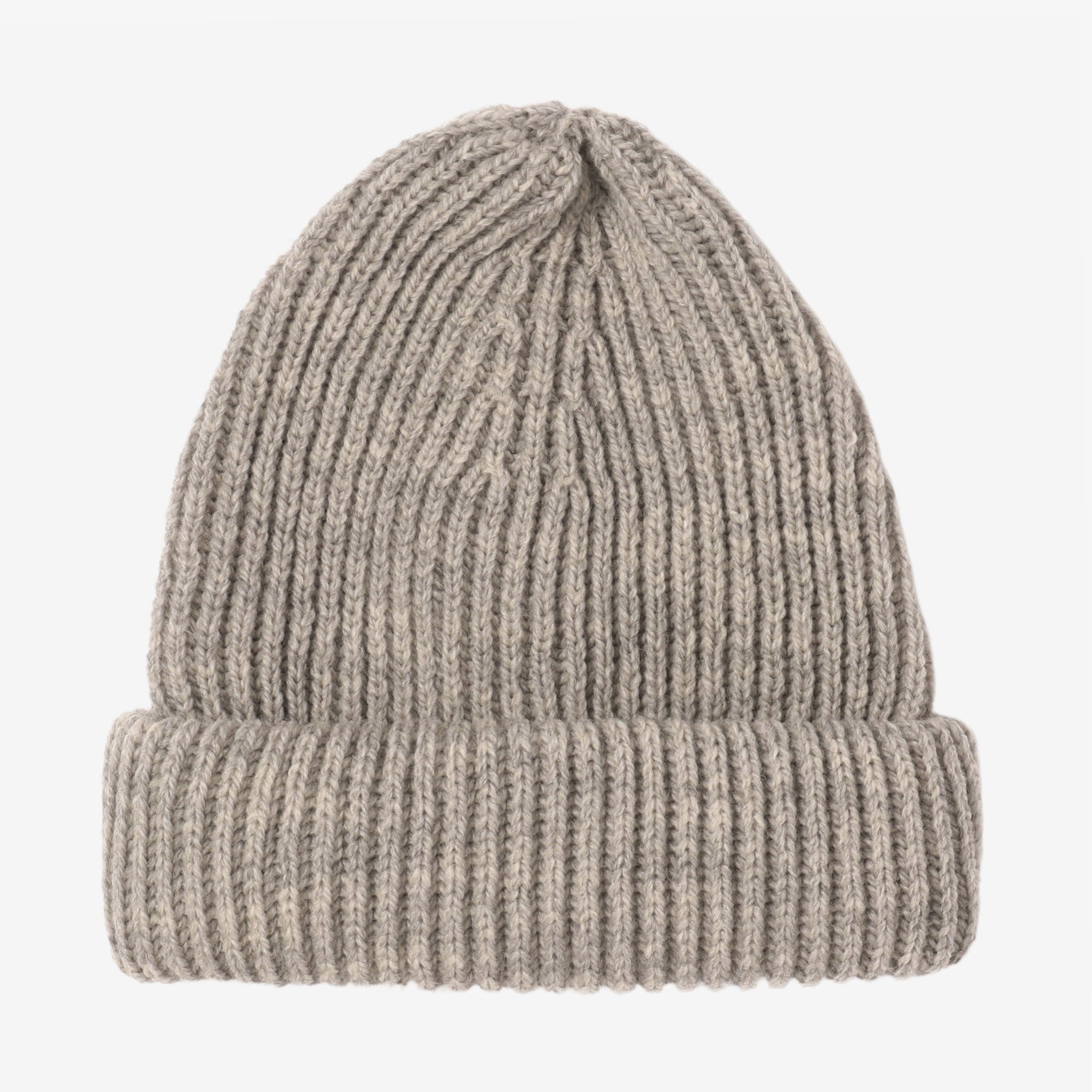 Merino Ribbed Beanie - Light Grey