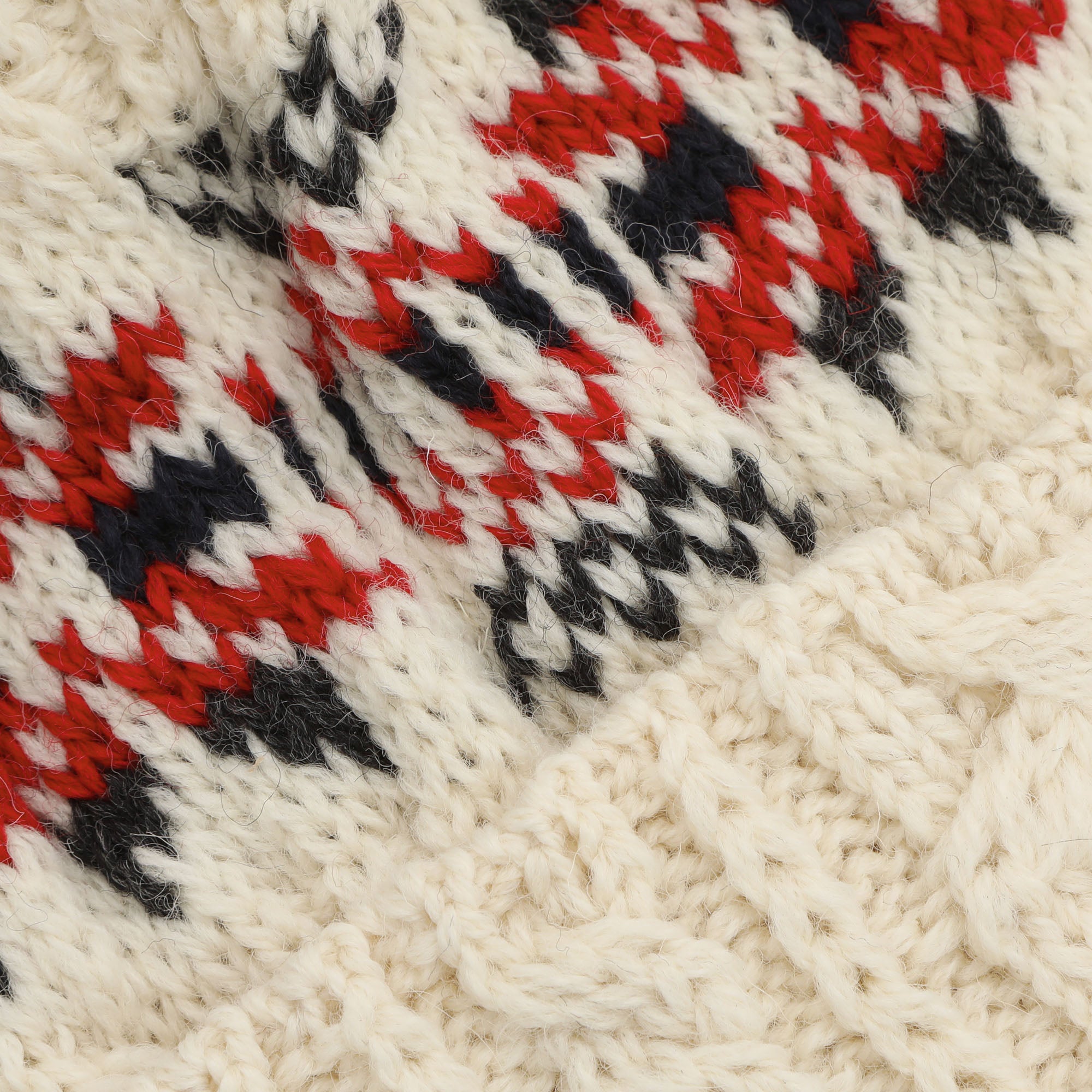 Cable Knit Snowflake Hat - Ecru