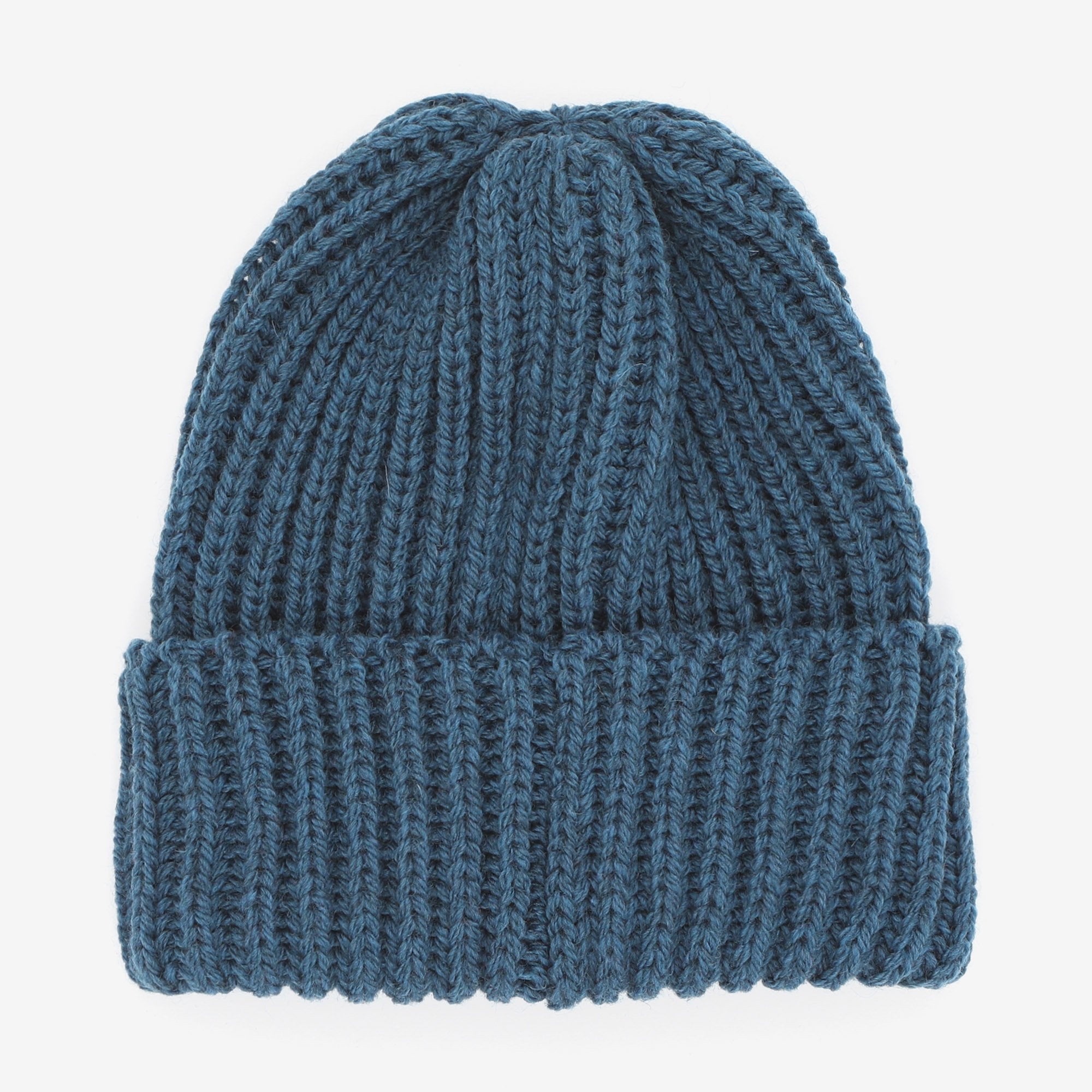 Merino Ribbed Hat - Blue