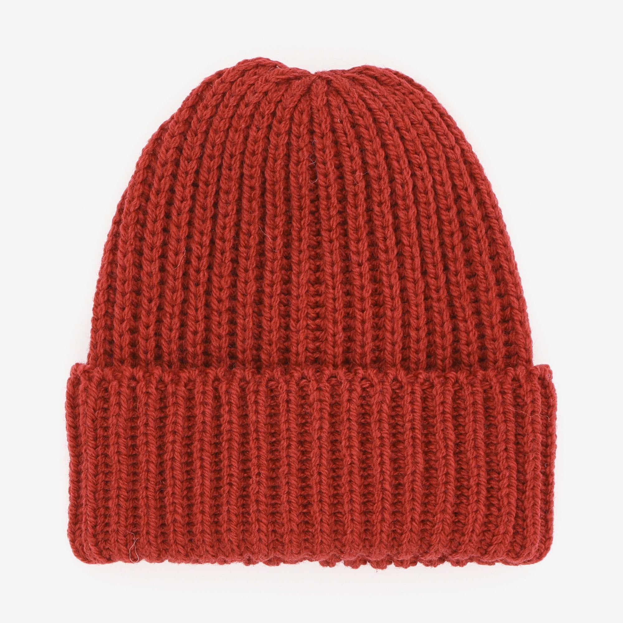 Merino Ribbed Hat - Red