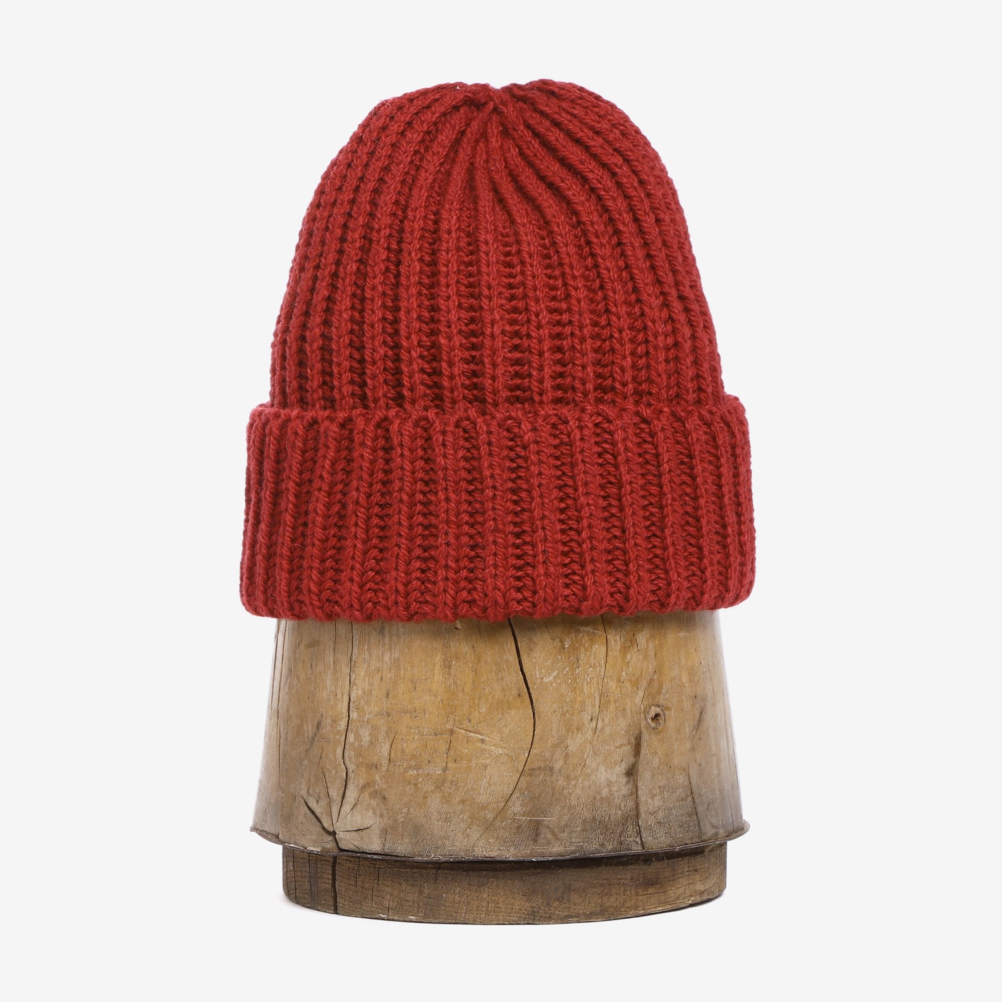 Merino Ribbed Hat - Red