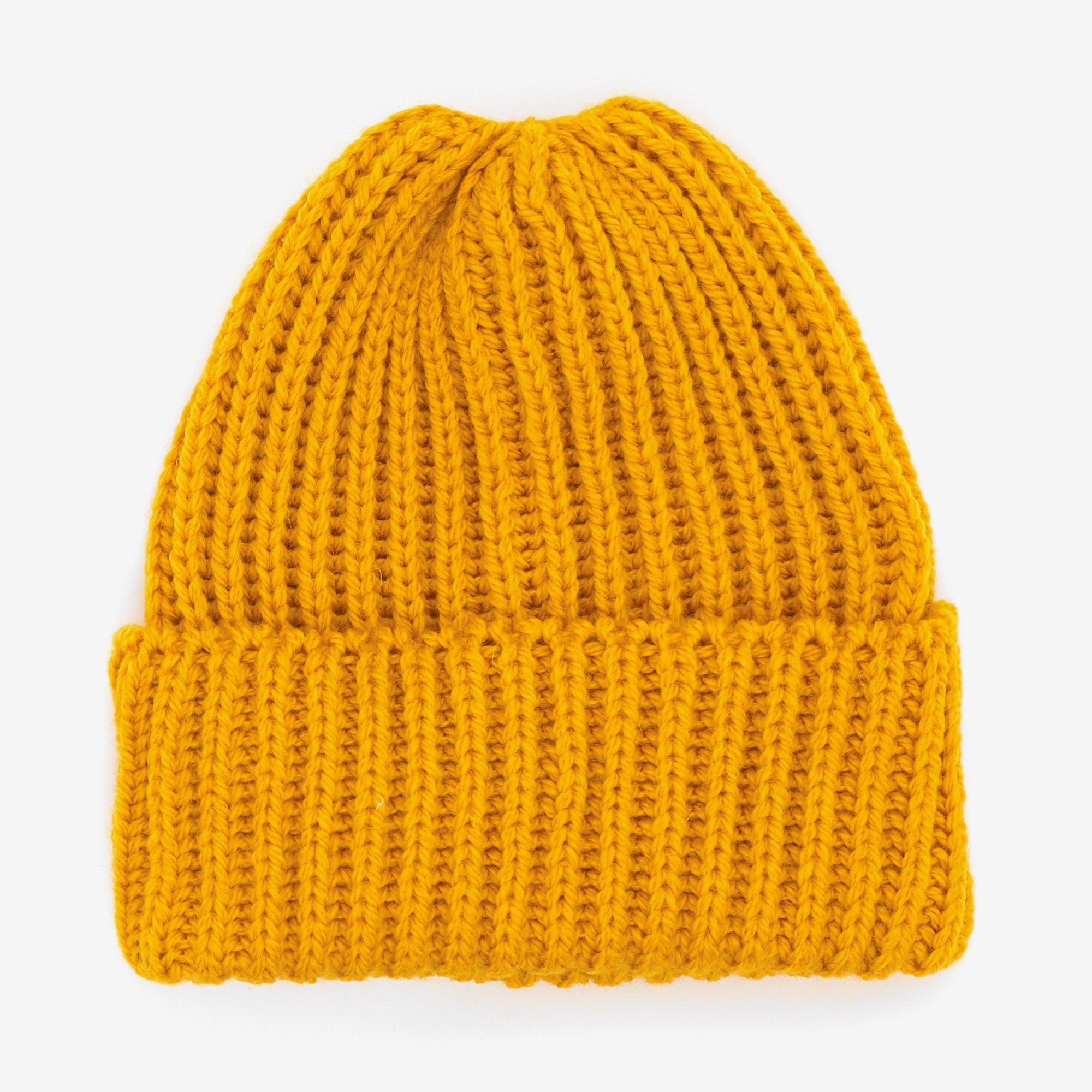 Merino Ribbed Hat - Yellow