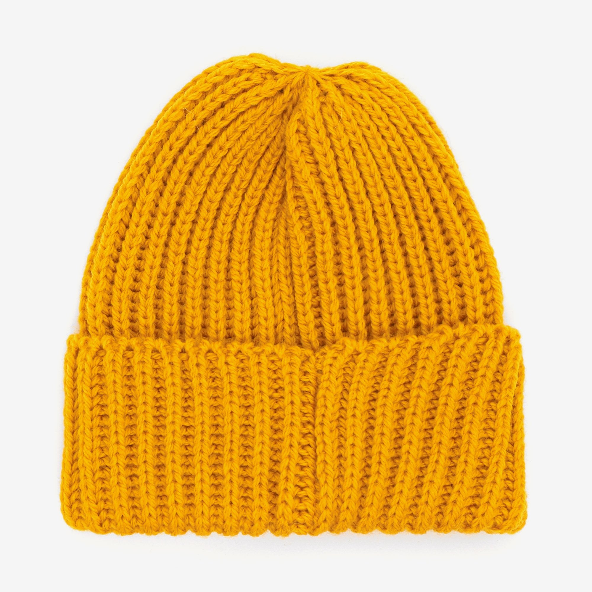 Merino Ribbed Hat - Yellow